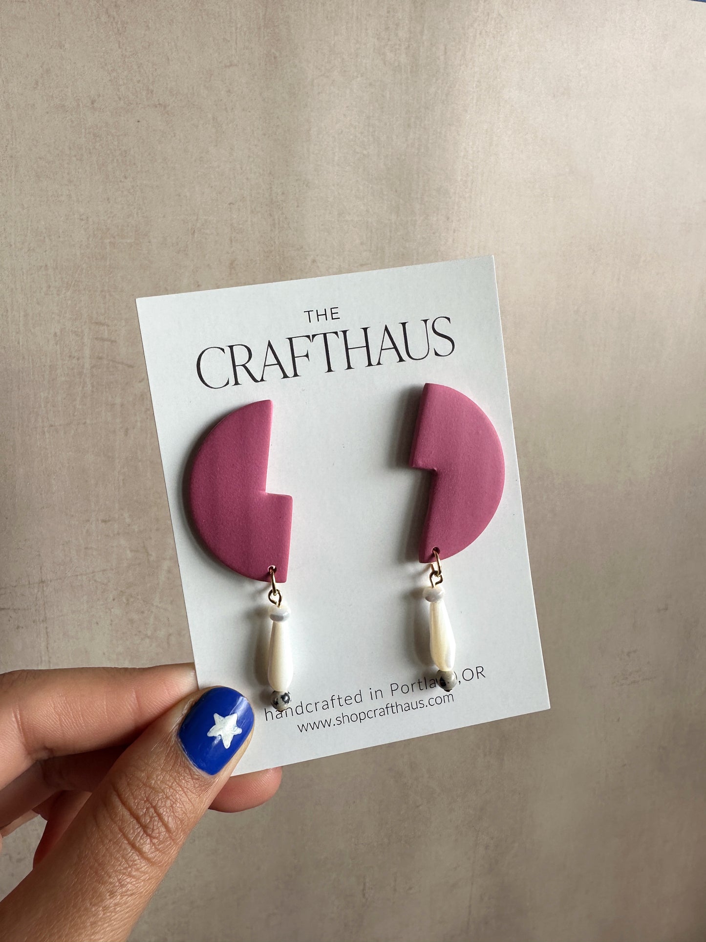 Semi Circle Bead Earrings